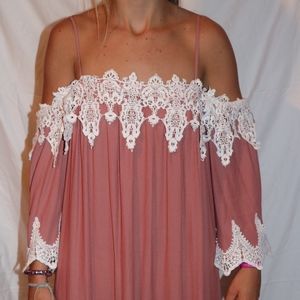 NWT Mauve Lace Detail Dress